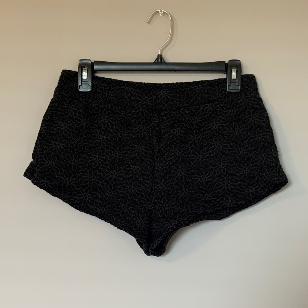Black lace shorts
